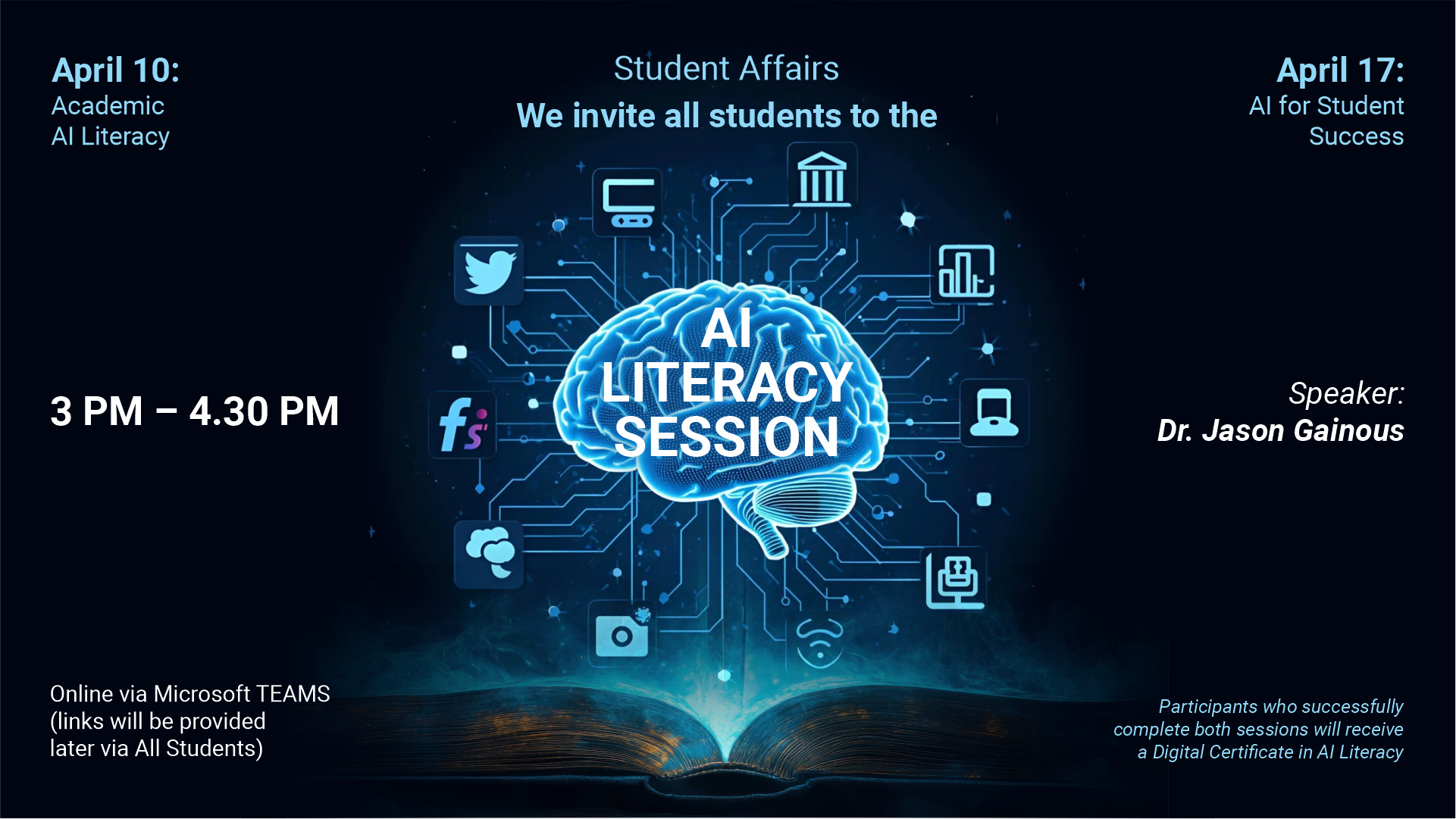 The AI Literacy sessions slider